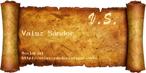 Vaisz Sándor névjegykártya